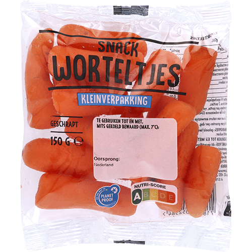 Wortel snack zak 150 gram