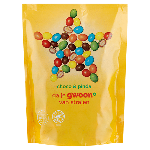 G'woon chocolade pinda's zak 250 gram