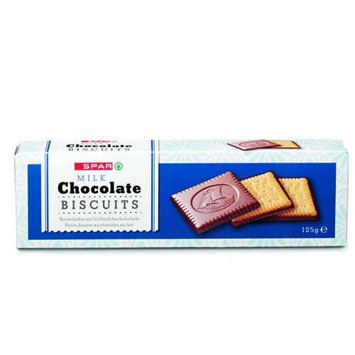 Spar chocolade biscuit melk 125 gram
