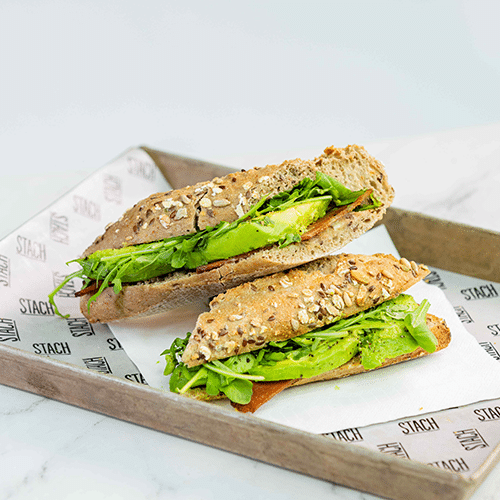Crispy bacon avocado sandwich