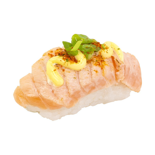 Nigiri zalm flamed