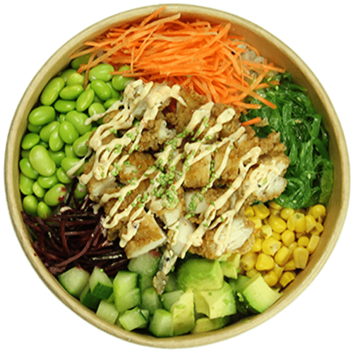 Poké bowl crispy wakadori