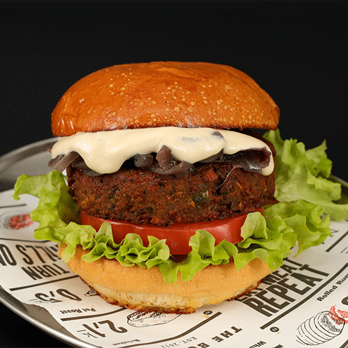 The veggie delight burger