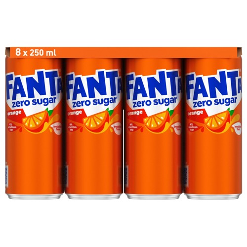 Fanta Orange zero sugar 8 x 250 ml