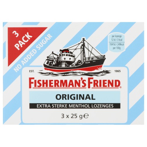 Fisherman's Friend No Added Sugar 3 Pack 3 x 25 g