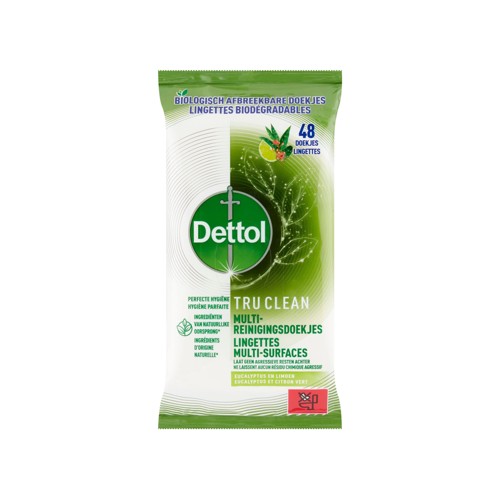 Dettol Tru Clean Multi-Reinigingsdoekjes Eucalyptus en Limoen 48 Doekjes