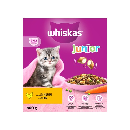 Whiskas Junior Kattenbrokken Kip doos 800 g