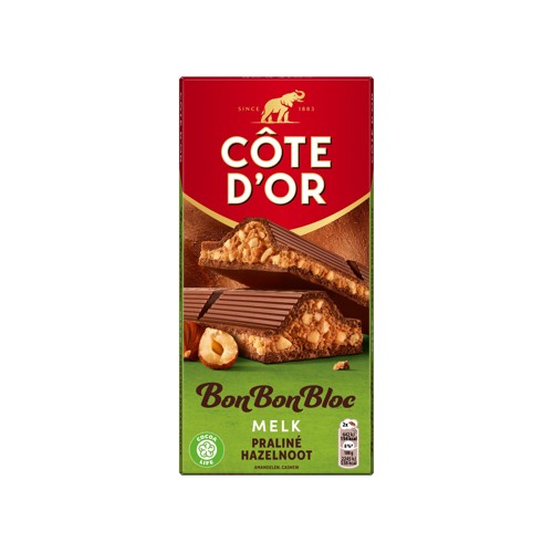 Côte d'Or BonBonBloc Chocoladereep Melk Praliné Hazelnoot 200g