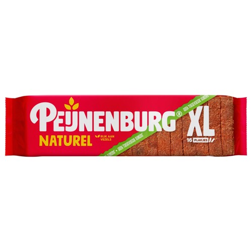 Peijnenburg ontbijtkoek naturel zonder toegevoegde suikers gesneden 16 plakjes