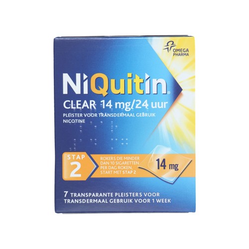 Niquitin Stap 2 pleisters clear 14mg 7st