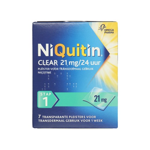 Niquitin Stap 1 pleisters clear 21mg 7st