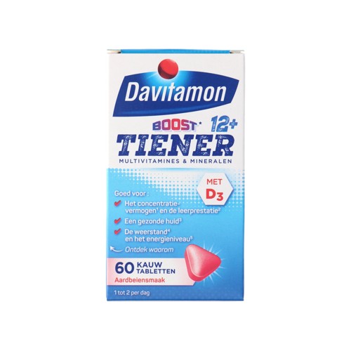 Davitamon Tienerboost 12+ aardbei 60st