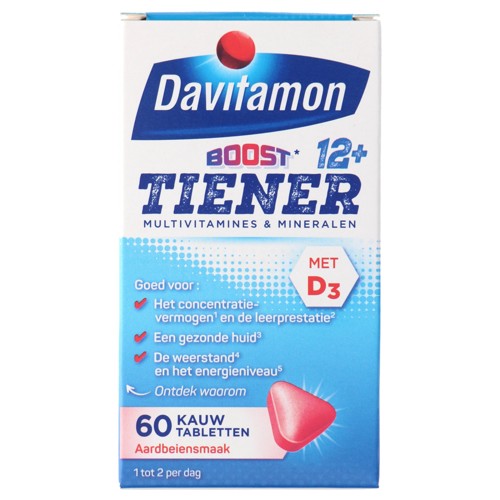 Davitamon Tienerboost 12+ aardbei 60st