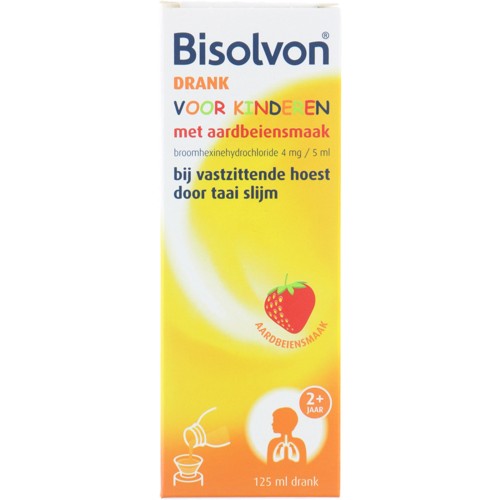 Bisolvon drank voor kinderen aardbei 125ml