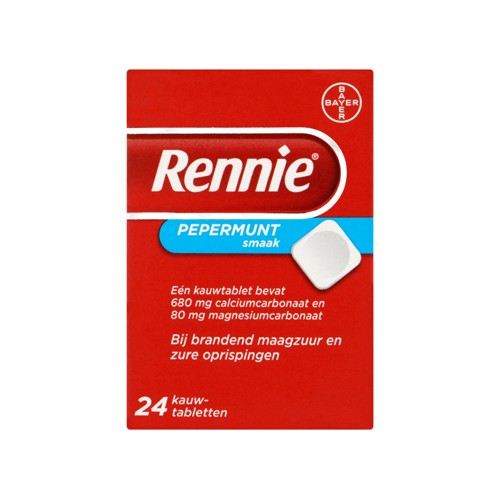 Rennie kauwtablet pepermunt 24 stuks