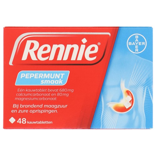 Rennie kauwtablet pepermunt 48 stuks