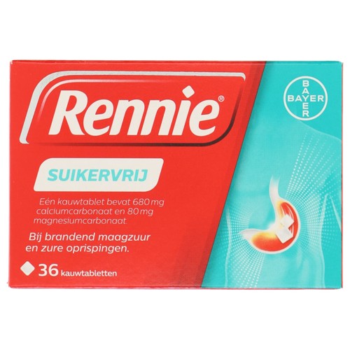 Rennie kauwtablet suikervrij 36 stuks