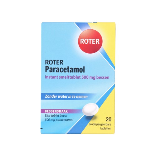 Roter paracetamol 500mg smelttablet bes 20 stuks