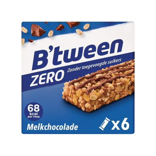 B'tween Mueslireep Zero Melkchocolade 6 x 20 g