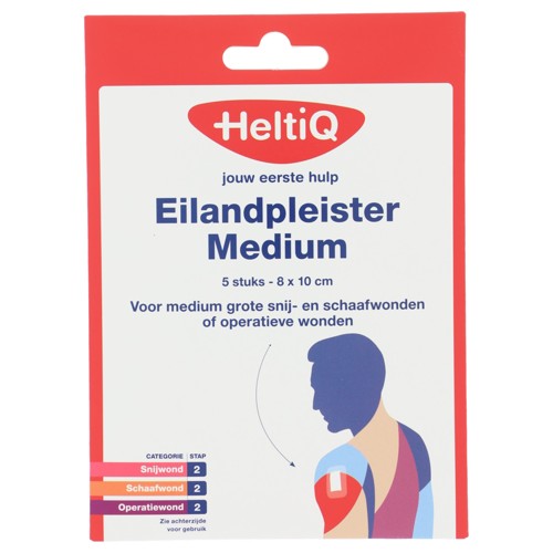 Heltiq eilandpleister medium 8x10cm 5 stuks