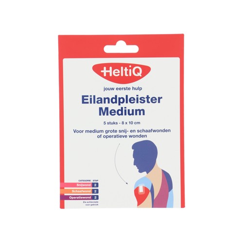 Heltiq eilandpleister medium 8x10cm 5 stuks
