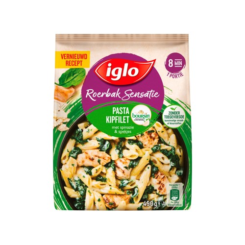 Iglo Roerbak Sensatie Pasta Kipfilet Boursin 450 g