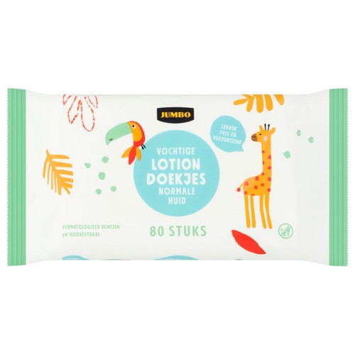 Jumbo Vochtige Lotion Doekjes Normale Huid 80 Stuks