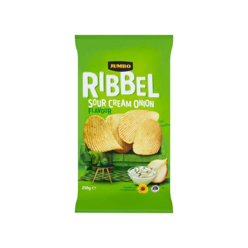 Jumbo Ribbel Sour Cream Onion Chips 250 g