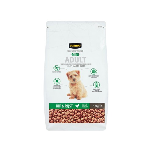 Jumbo Hondenbrokken Mini Adult Kip & Rijst 1,5 kg