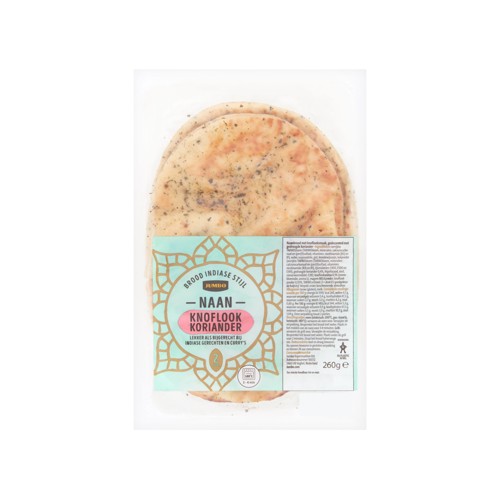 Jumbo Naan Brood Knoflook Koriander 2 Stuks 260g