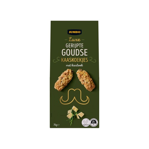 Jumbo Luxe Gerijpte Goudse Kaaskoekjes met Bieslook  75 g