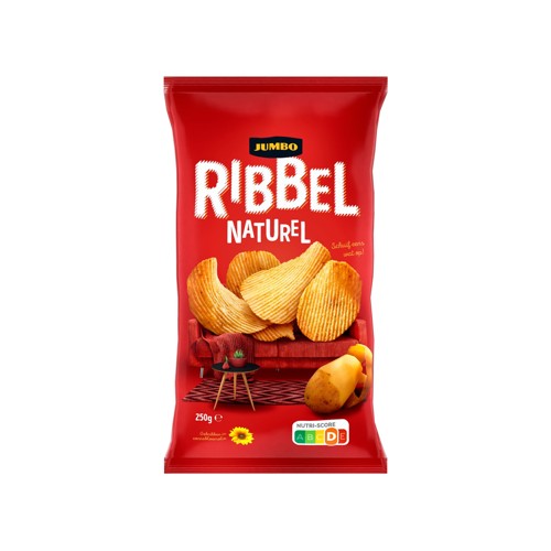 Jumbo Ribbel Chips Naturel 250 g