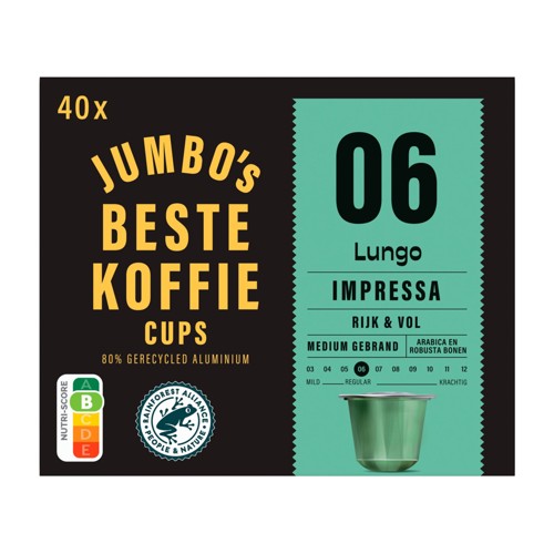 Jumbo's Lungo Impressa Koffiecups 40 Stuks