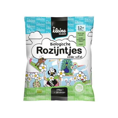 De Kleine Keuken Biologische Rozijntjes Zonder Sulfiet 12+ Maanden 140 g