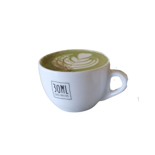 Salted maple matcha latte