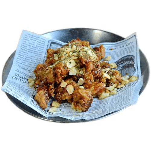 Vegetarian korean fried chicken soy garlic