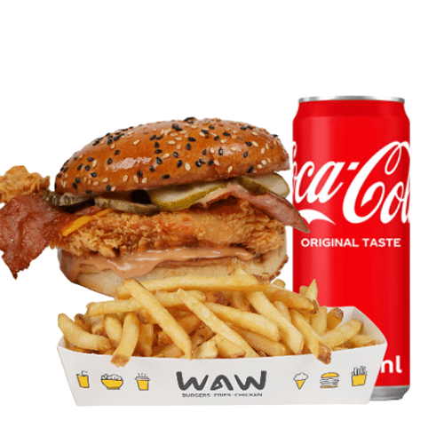 Bacon chicken burger menu