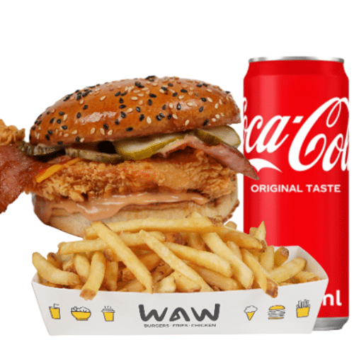 Bacon chicken burger menu