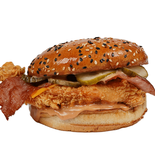 Bacon chicken burger