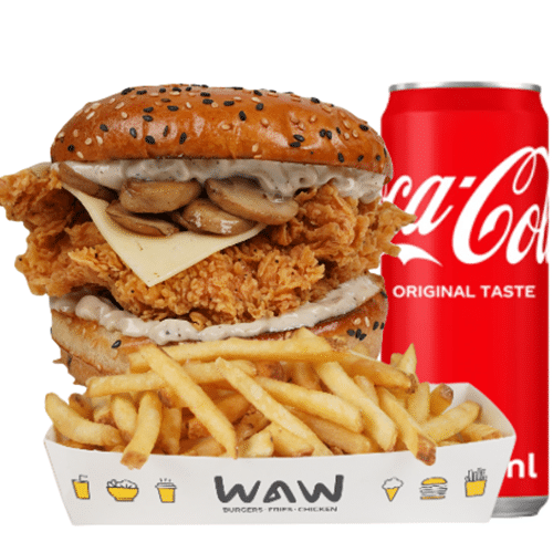 Mushroom chicken burger menu