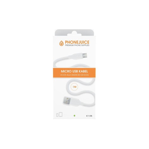 Phonejuice micro USB Kabel 1 meter wit