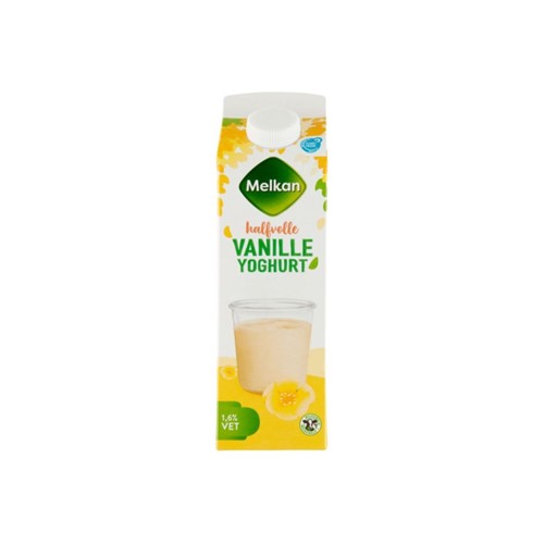 Melkan yoghurt vanille halfvol 1 liter