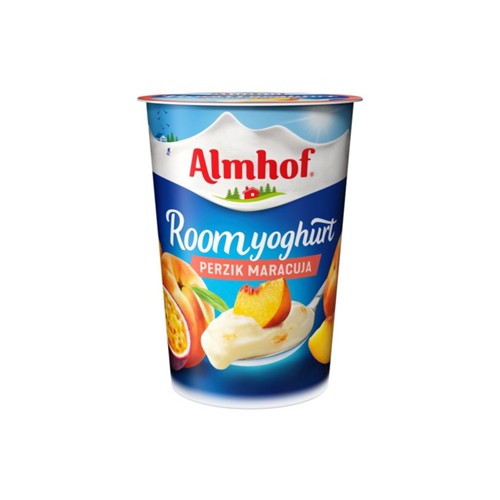 Almhof roomyoghurt maracuja perzik 500 gram