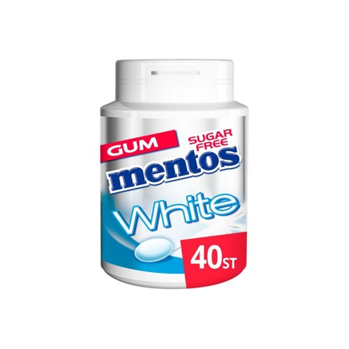 Mentos Gum white sweet mint pot 40 stuks