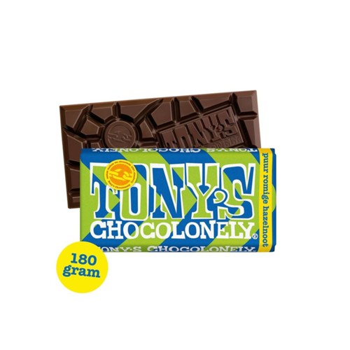 Tony's chocolonely puur romige hazelnoot  180 gram