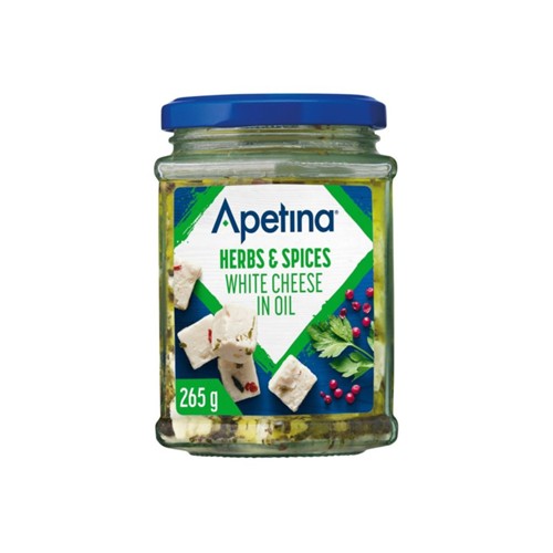 Apetina witte kaasblokjes in olie pot 265 gram