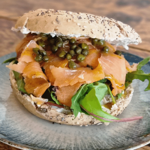 Bagel gerookte zalm