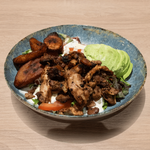 Salade deluxe wedges of pasta of plantain