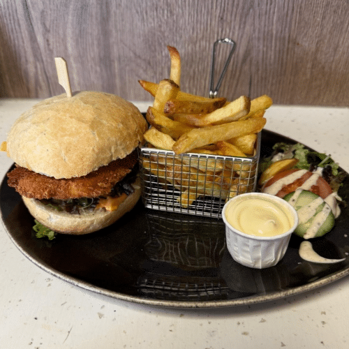 Het grote pittige kipburger menu