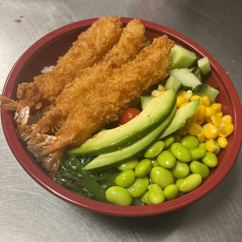 Poké bowl ebi fry garnalen